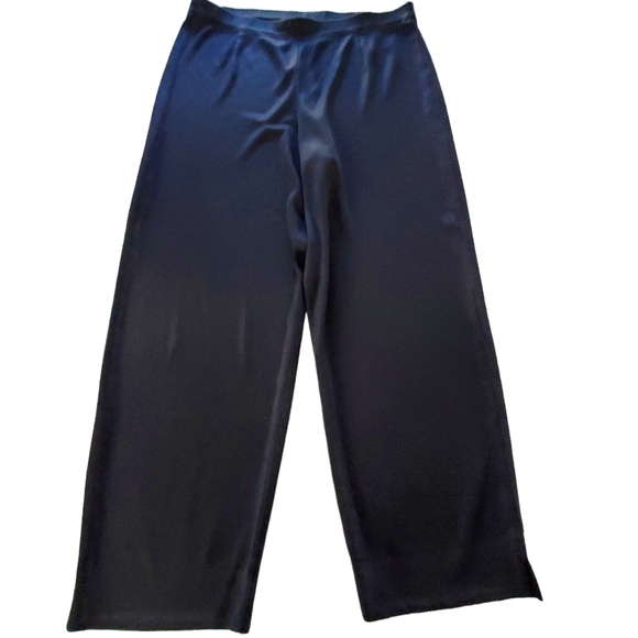 Exclusively Misook Knit Ankle Pant Size L Hi-Rise Black Stretch Casual Pull-on - Picture 2 of 16